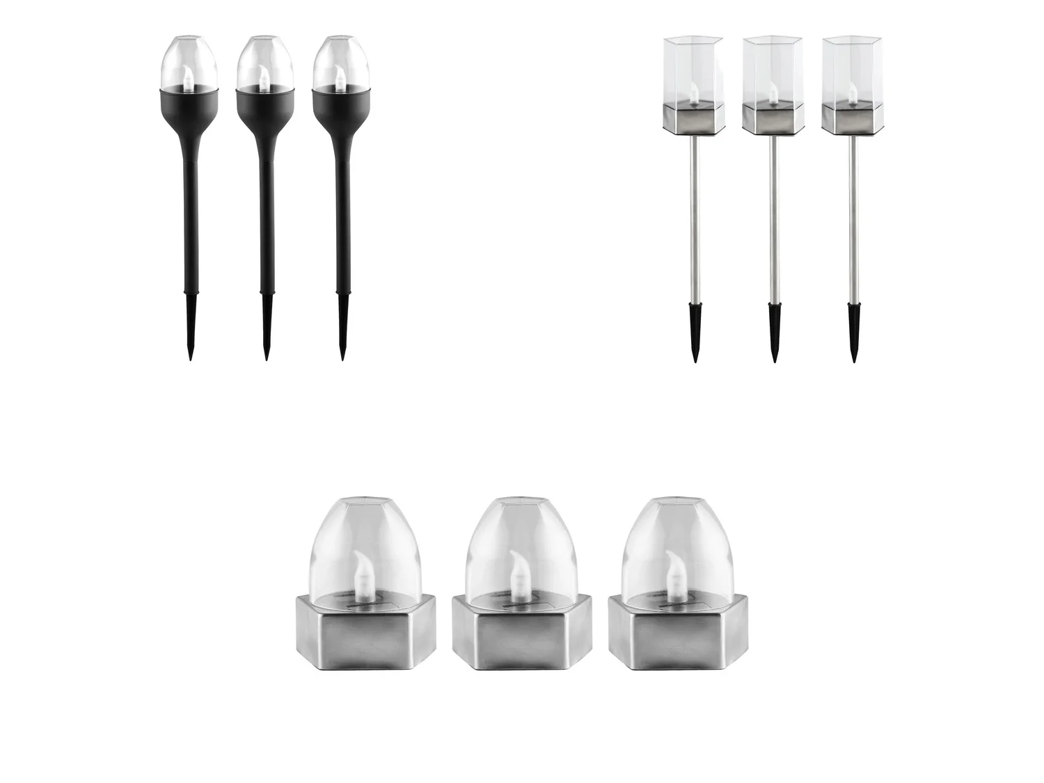 LIVARNO HOME LED Solarleuchten / Tischleuchten, 3 Stück